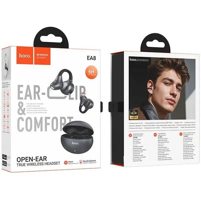 Hoco EA8 Warm Sound TWS наушники, clip-on (open-ear), Bluetooth 5.4