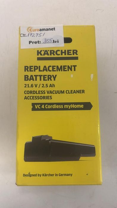 Acumulator Karcher 2.863-362.0 compatibil cu VC 4 Cordless myHome -A-