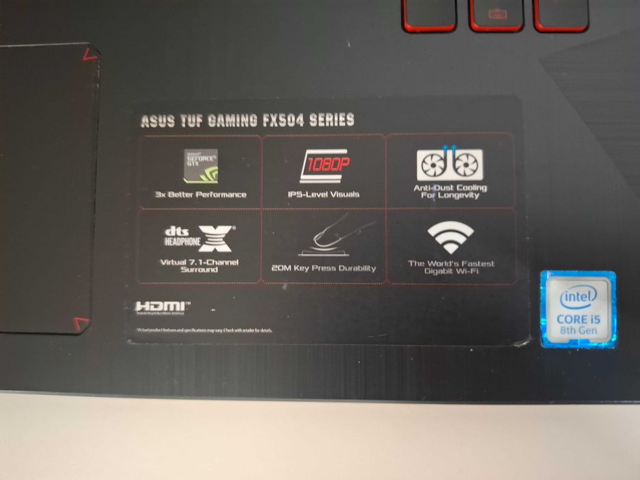 Laptop Asus tuf fx504 intel i5-8300H 8gb ram 512gb