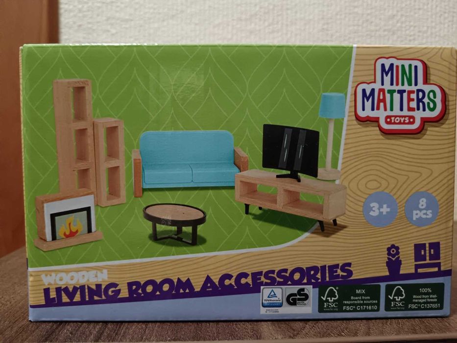 Мебели за кукли MINI MATTERS хол,градинско,Домино,Превозни средства.