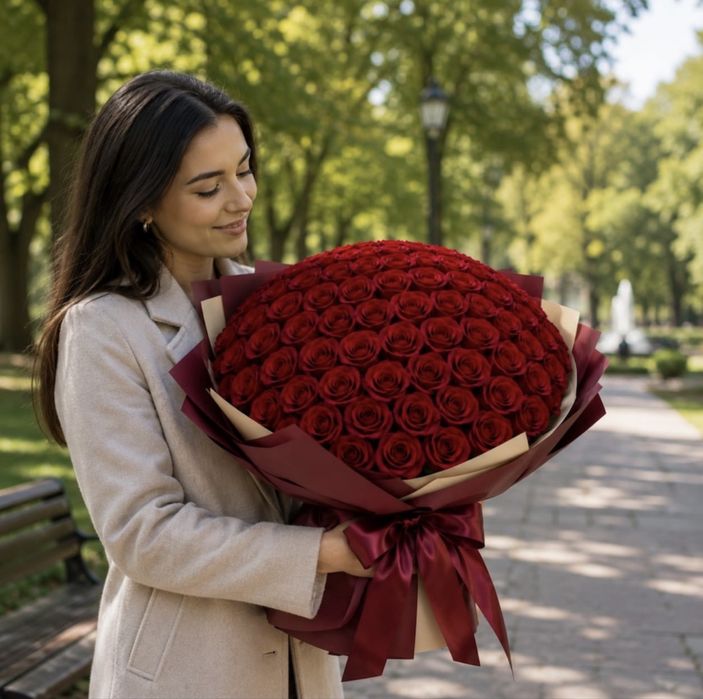 Buchet de 101 trandafiri PREMIUM