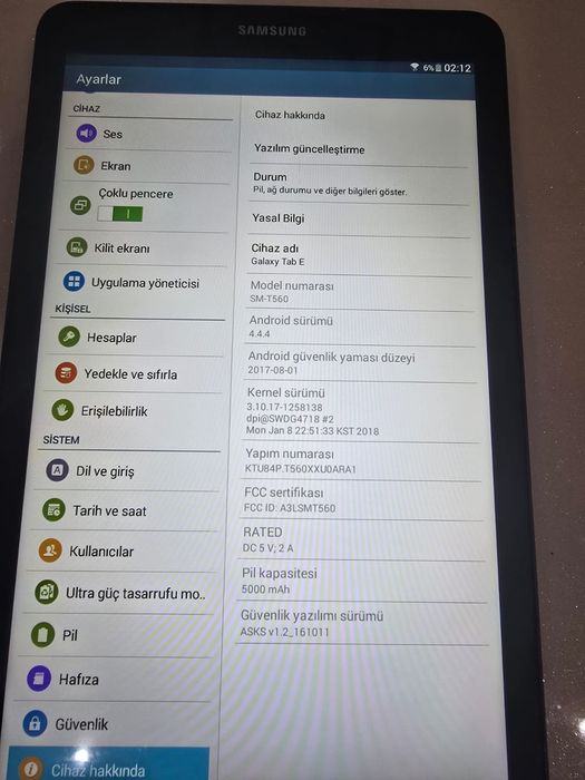 Ipad tab mod MD510NF/A Samsung tab E  SM -T560