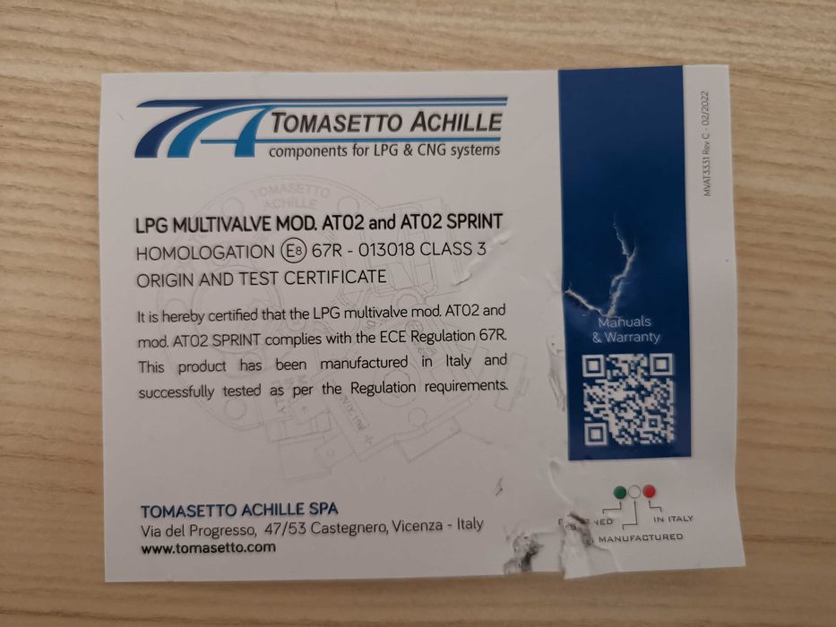 Сонда за газова уредба Tomasetto  h200/204, 30°, усилена (EXTRA)