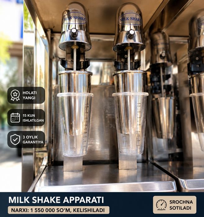 Milk Shake apparati, 15 kun ishlatilgan, garantiyali