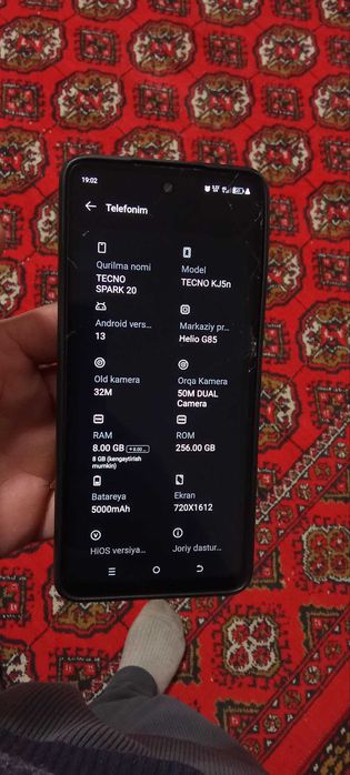 Tecno spark 2O 256GB