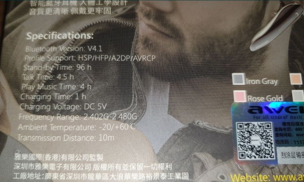 Casca handsfree bluetooth originala Awei (nu Plantronics Jabra)