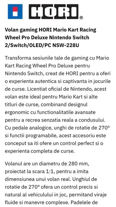 Volan  gaming Hori Mario Kart Racing