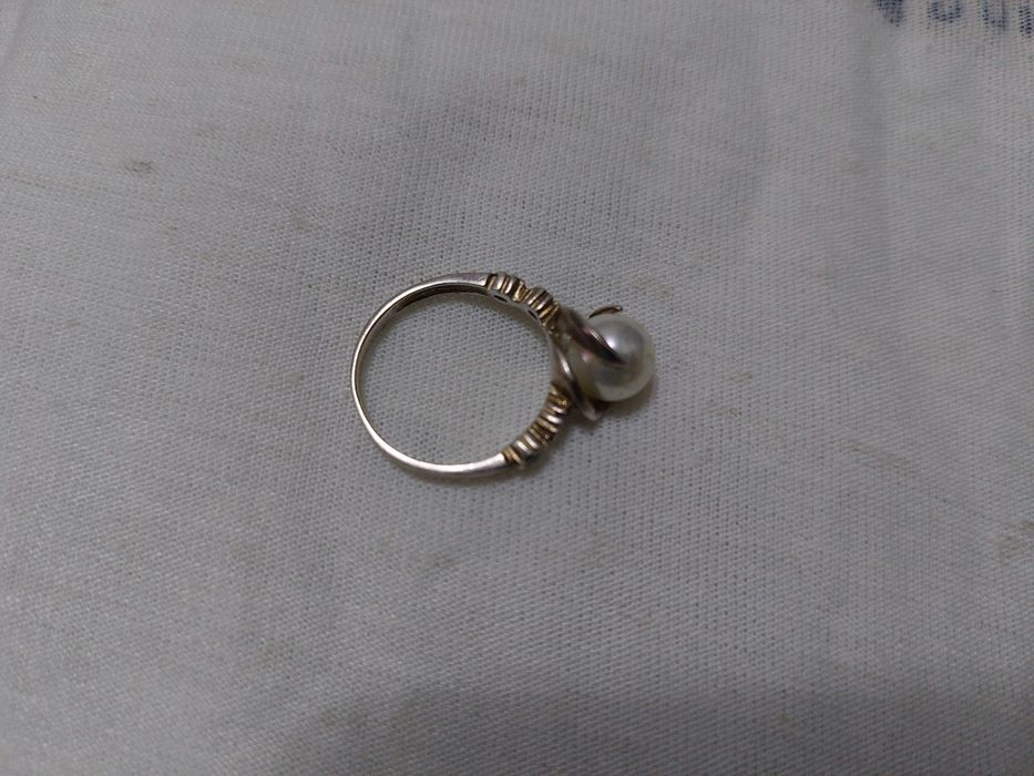 Кольцо серебрянное с жемчугом