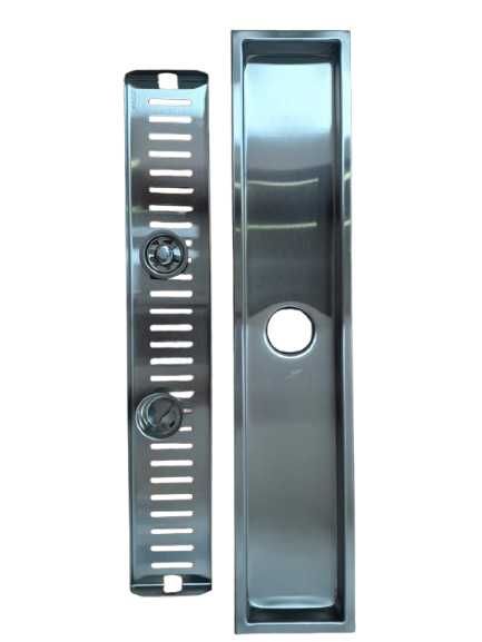 Rigola Dus Lineara inox/negru mat/gri - 40,50,60cm - NOI