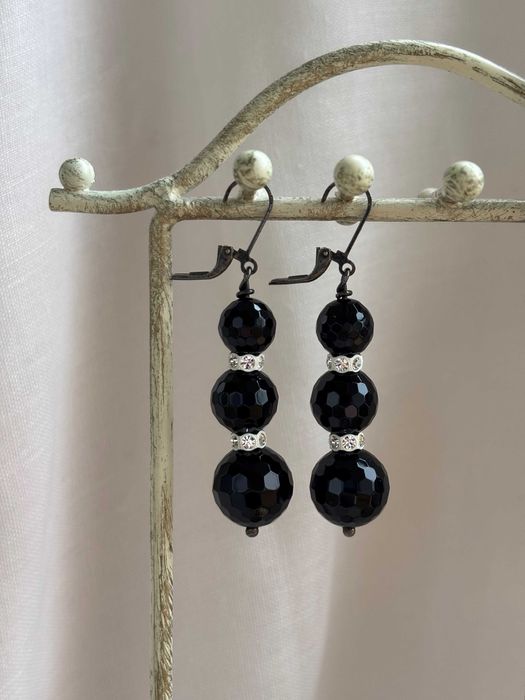 Оникс + сребро 925 | Колие, гривна, обеци