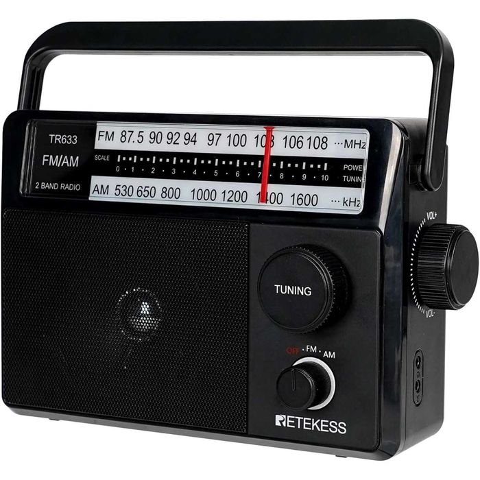 Retekess TR633 портативен ​​FM/AM радиоприемник/радио,с кабел за 220V и на батерии
