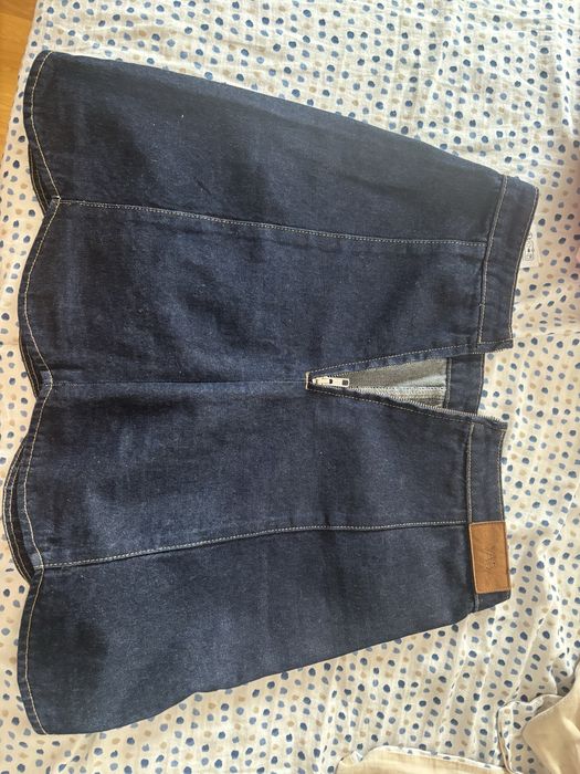 Синя дънкова пола