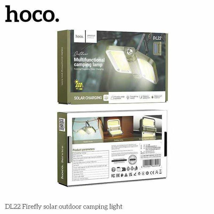 Hoco DL22 Solar Led Многофункциональная походная лампа для кемпинга