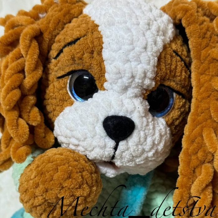 Продается вязаный щенок спаниеля