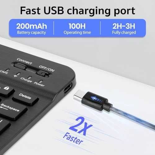 Нова Bluetooth UK клавиатура + калъф за Lenovo Tab 10.1 2025 TB-311FU