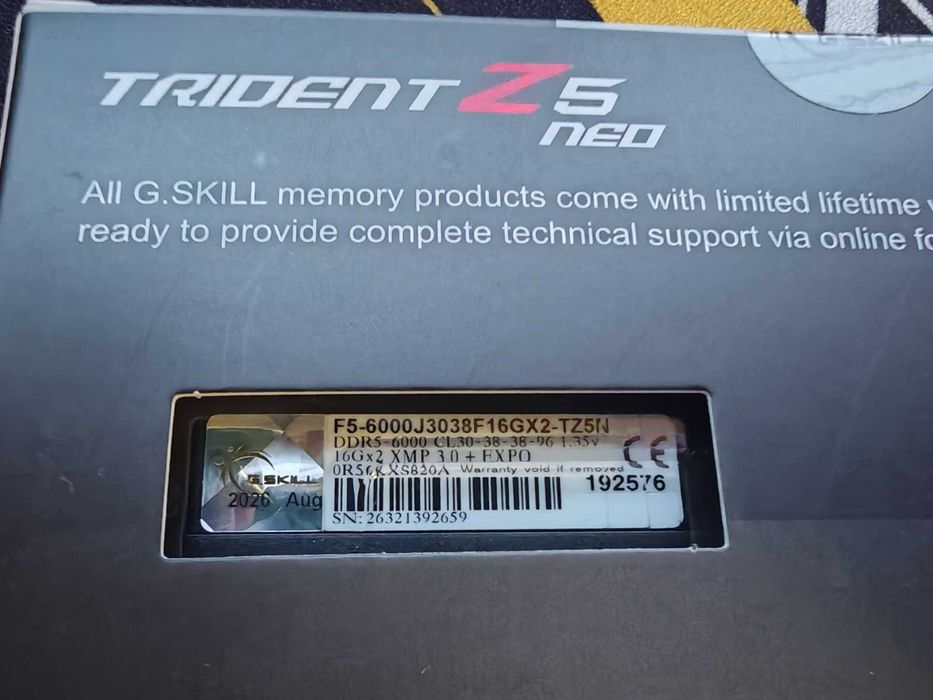 НОВА ! Рам памет G.SKILL Trident Z5 Neo Black 32GB (2x16GB) DDR5 6000MHz CL30