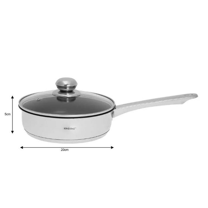 Tigaie adanca cu capac, fund termic multistrat, inox, 24 cm, Kinghoff