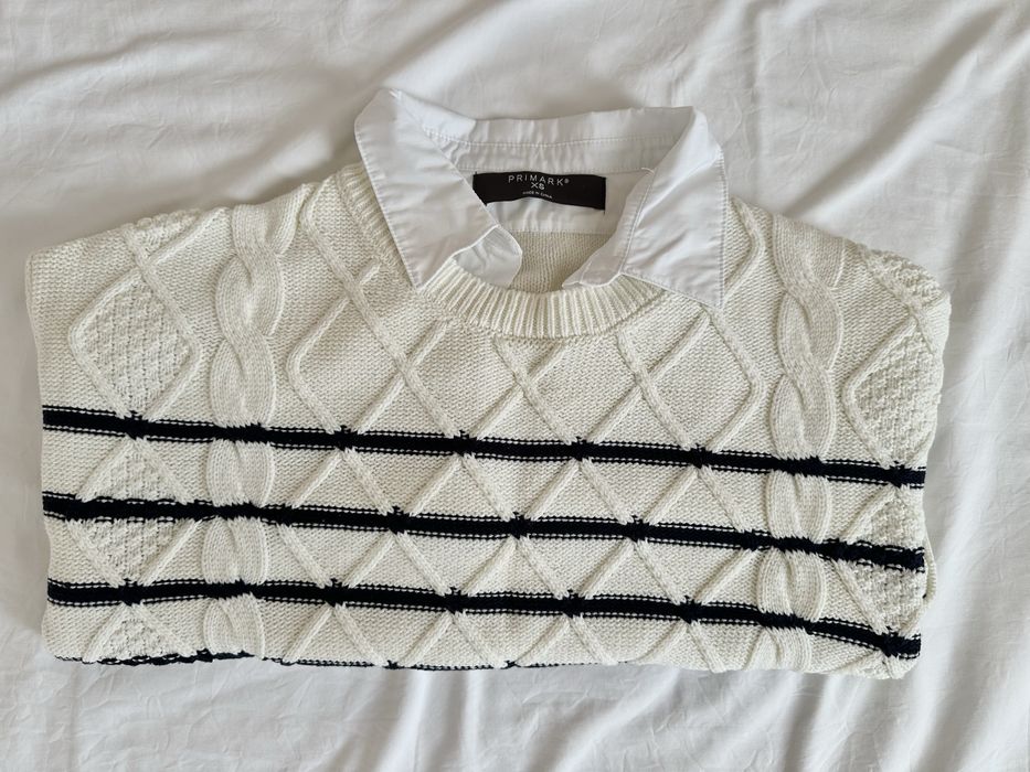 Дамски пуловер с риза