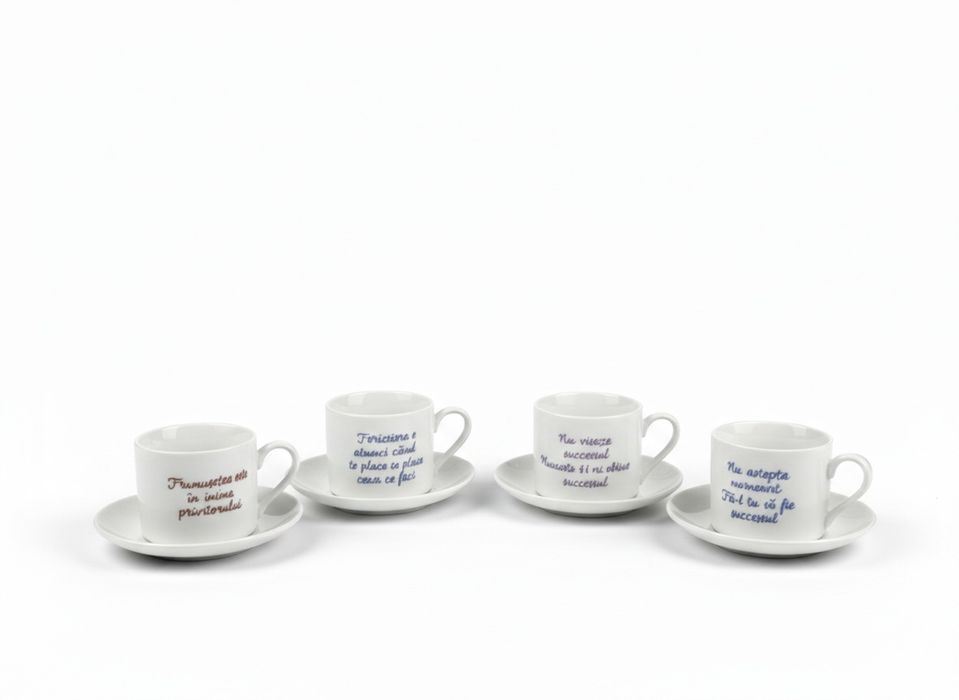 Set 2 piese sau 4 sau 6 cescute cu mesaje vesele