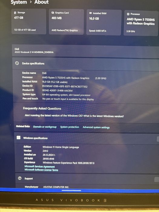 Asus VivoBook S14 - Rose Gold -OLED 120hz