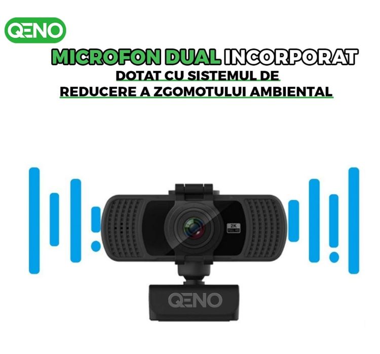 Camera Web Qeno®, Webcam 2K Ultra-HD