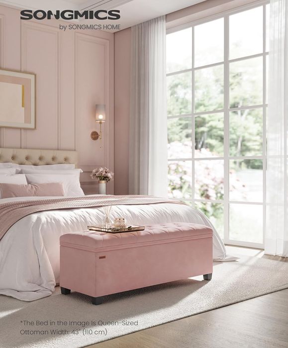 Кадифена пейка с място за съхранение SONGMICS