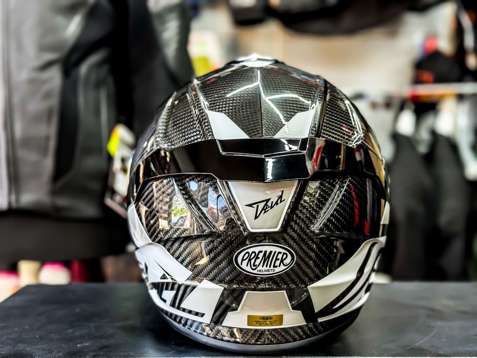 Casca Moto Premier Devil Carbon Gloss Grey , White