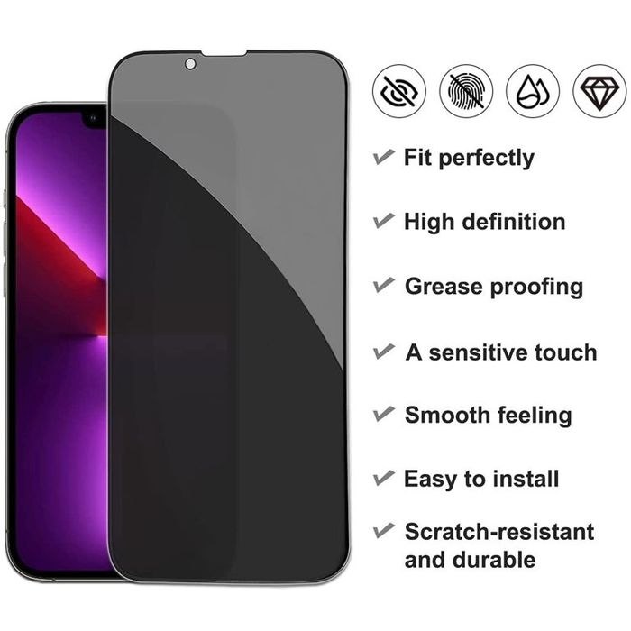 Privacy Anti-Spy Стъклен протектор за Apple iPhone 14/ 14 Pro Max Plus
