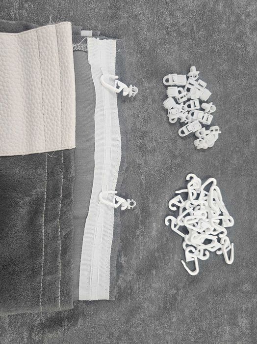 Пердета за камиони СИВИ бродирани комплект кукички тип холандско чело