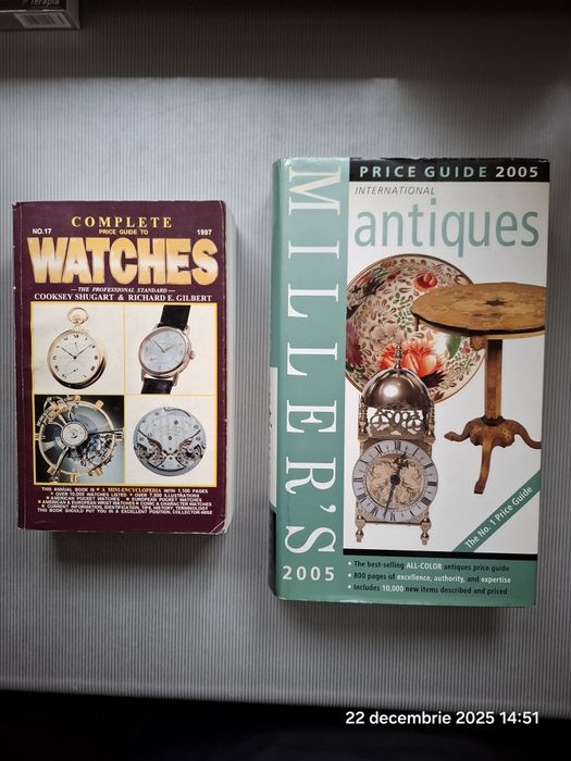 Vănd 2 cataloage  prețuri  ceasuri  respectiv  obiecte de  artă