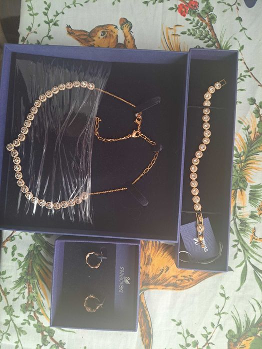 Swarovski Una Angelic NOU - Colier, Brățară și Cercei - Rose Gold