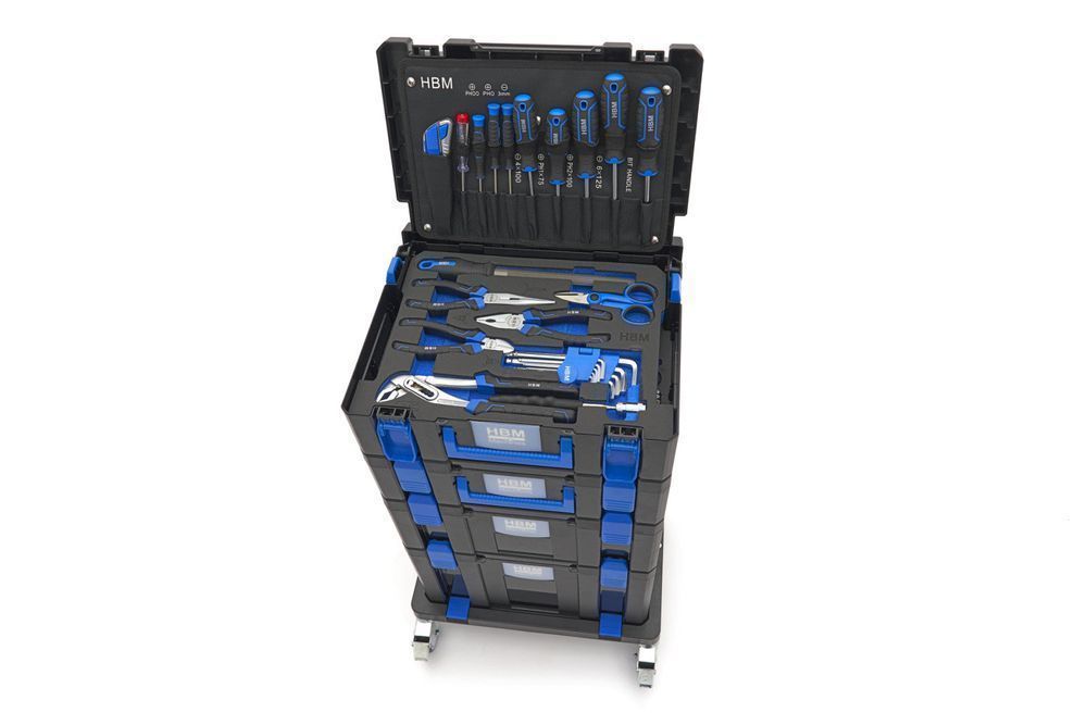 Set cutii cu scule 105 piese si platforma cu roti hbm