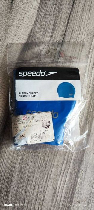Комплект новые синие очки для плавания и шапка для плавания speedo