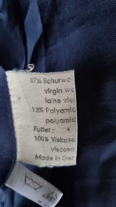 Sacou, lana boucle 87%, model tartan, marimea L-XL