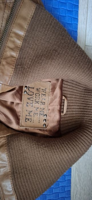 Geaca de piele naturala maro