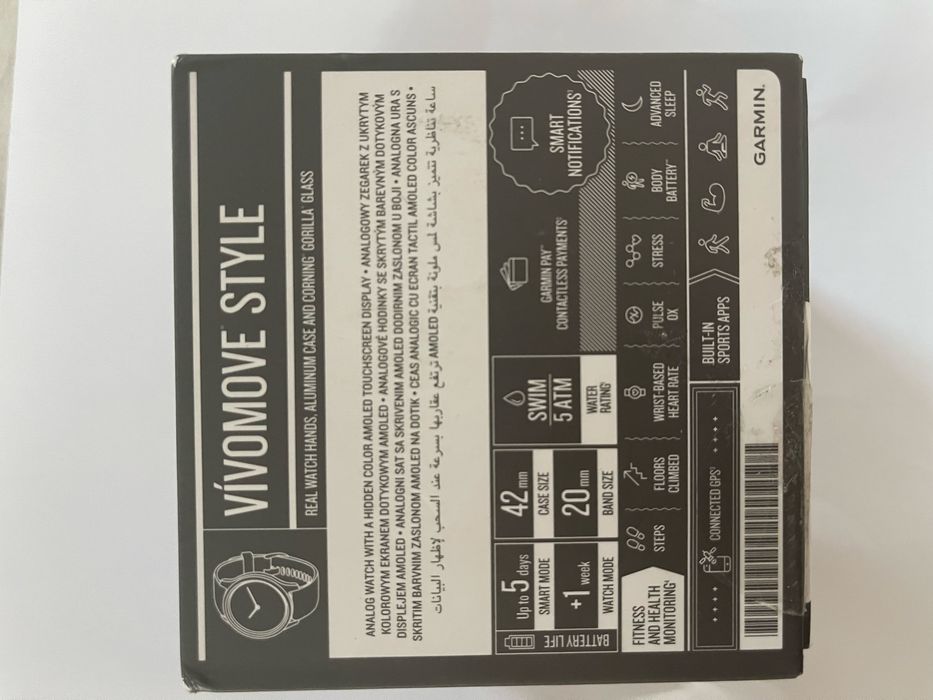 Garmin vívomove Style 42mm Black Hybrid