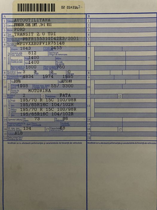 Ford transit 2.0 tdi