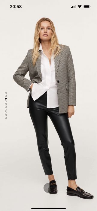 Кожен панталон, 36 размер, Mango