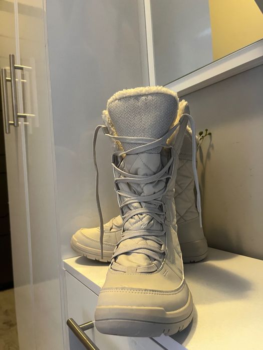 Дамски непромокаеми ботуши за преходи в сняг sh500 high, бежови