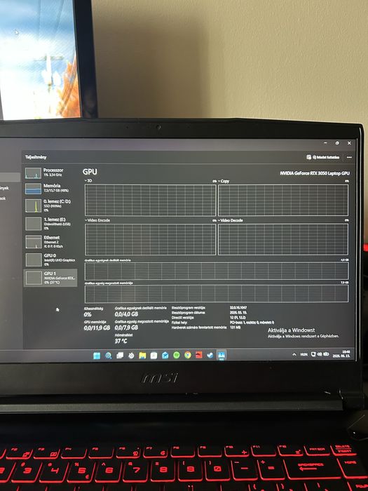 De vanzare laptop MSI GF63 Thin 11UC, i5-11400H 11 gen, RTX 3050 4gb