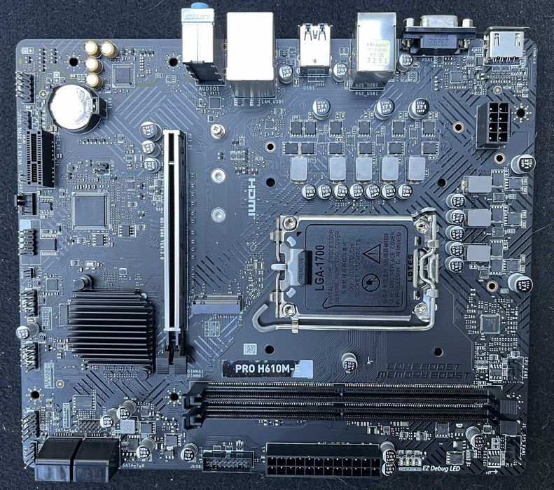 Placa de baza MSI PRO H610M-E DDR5, Intel H610, LGA 1700, mATX