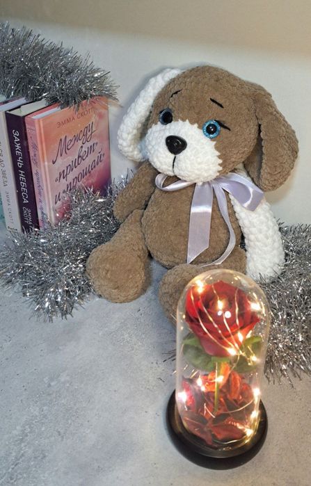 прекрасный мягкий пёсик Саня в подарок родным и друзьям