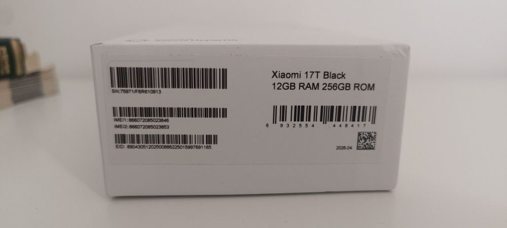 Xiaomi 17t black 256gb/12gb