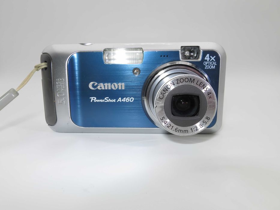 Canon PowerShot A460 компактен цифров фотоапарат, дигитална камера в син цвят, перфектно състояние, работи отлично!