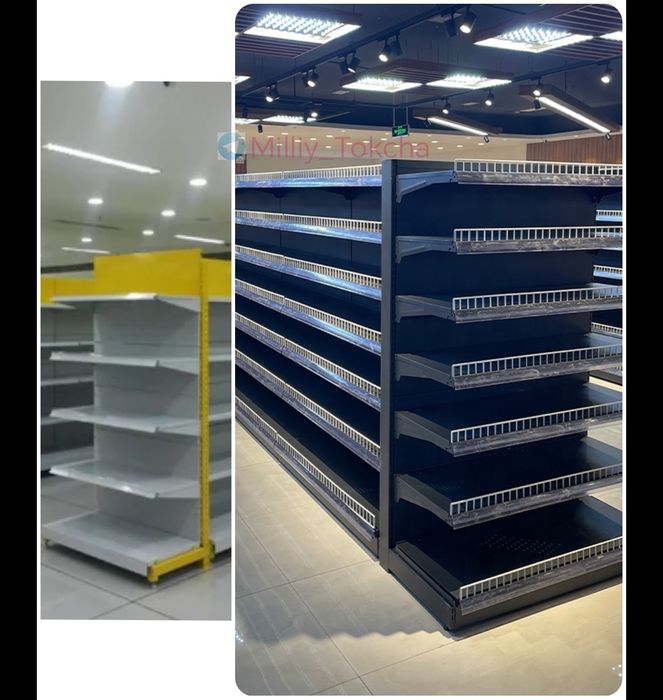 Полки из металла для магазина, стелаж, Market uchun савдо токчалари