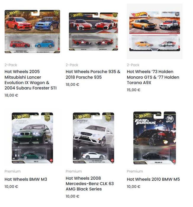 Метални колички Hot Wheels Premium, RLC и Ferrari Racer