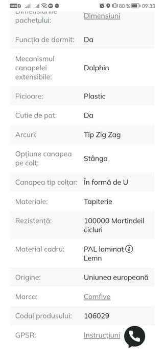 Colțar Comfivo extensibil forma U 350 cm
