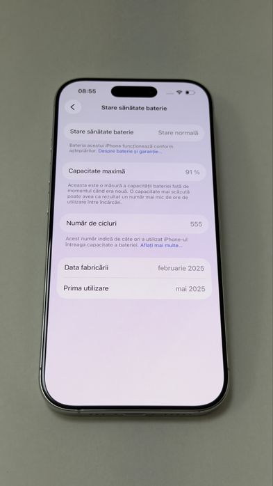 iPhone 16 Pro 256GB 91% White Titanium Neverlocked Alb