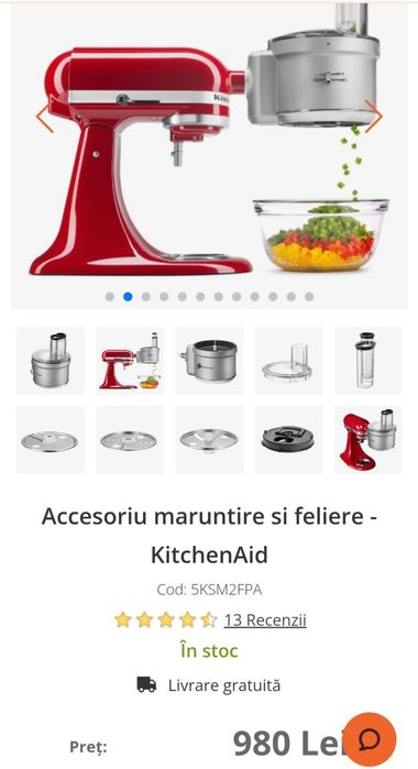Vând KitchenAid, bol 6,9 Alb