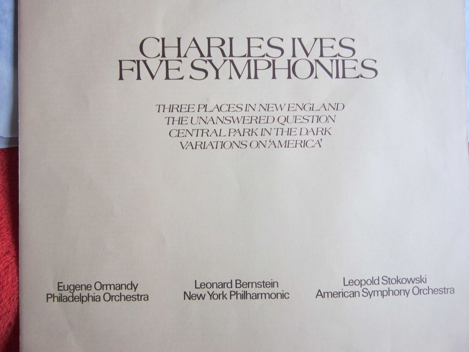 rar Charles Ives ‎5 Simfonii 4xLP Bernstein,Ormandy, Stokowski UK 1974